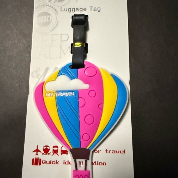 ravel Other - ravel Hot Air Balloon Luggage Tag - Pink, Yellow & Blue